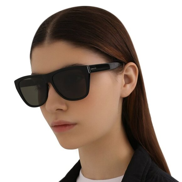 GUCCI GG0926S 001 Sunglasses Black Green Gray Square Unisex - Picture 1 of 12